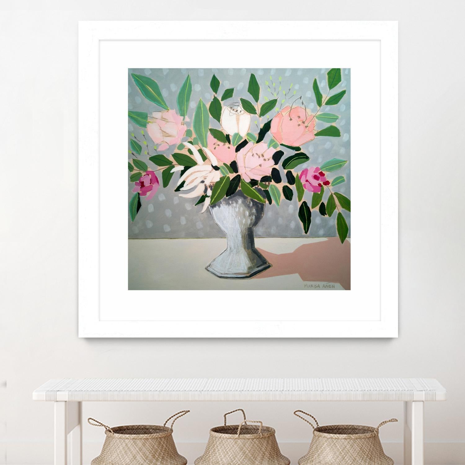 Spring Florals 1 by Marisa Anon on GIANT ART - pink,green floral,still life