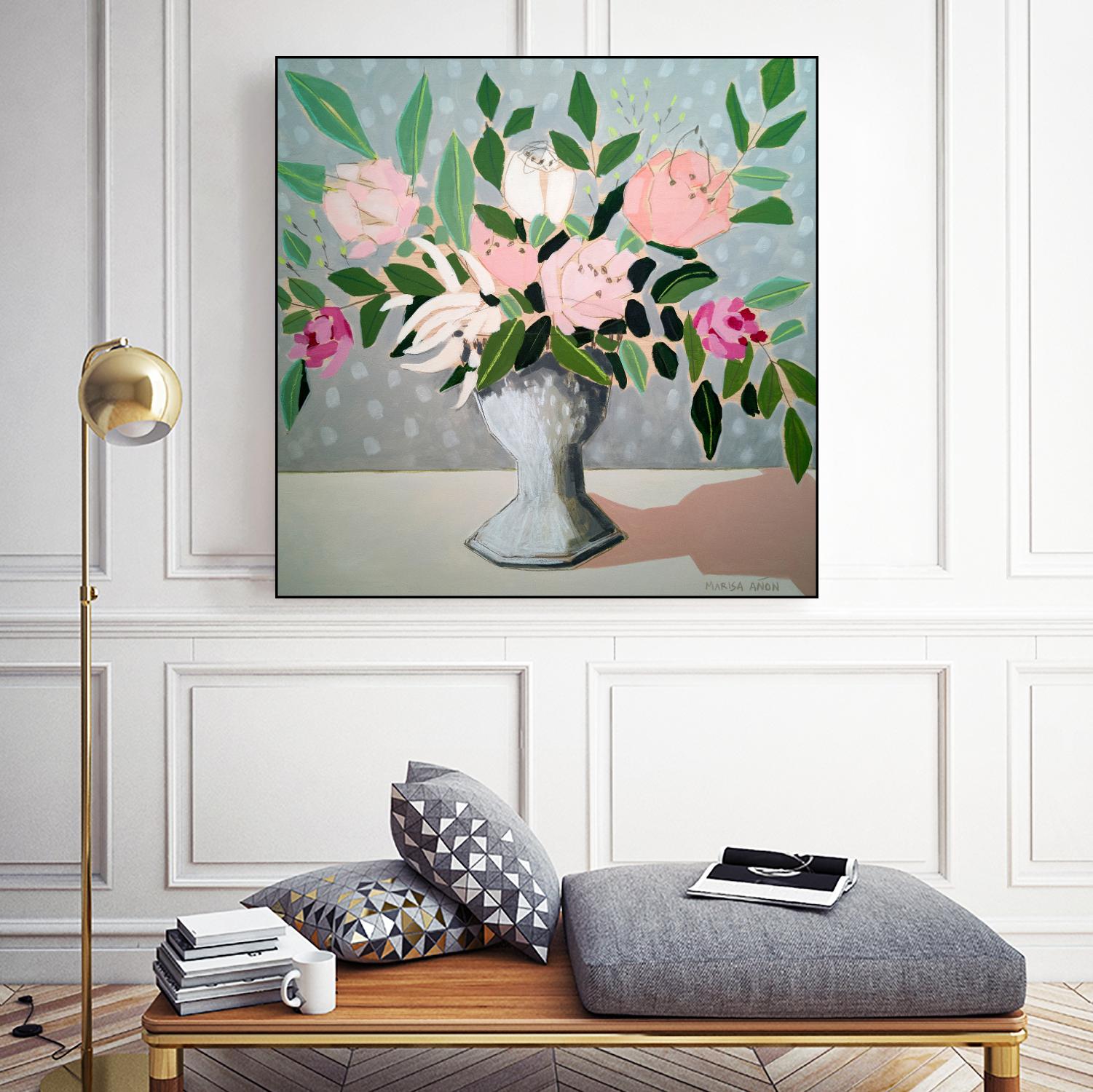 Spring Florals 1 by Marisa Anon on GIANT ART - pink,green floral,still life