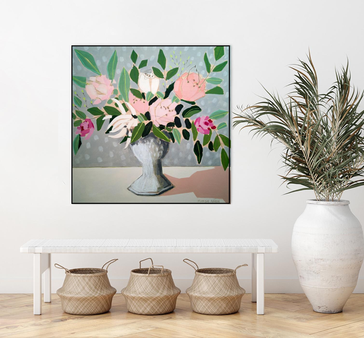 Spring Florals 1 by Marisa Anon on GIANT ART - pink,green floral,still life