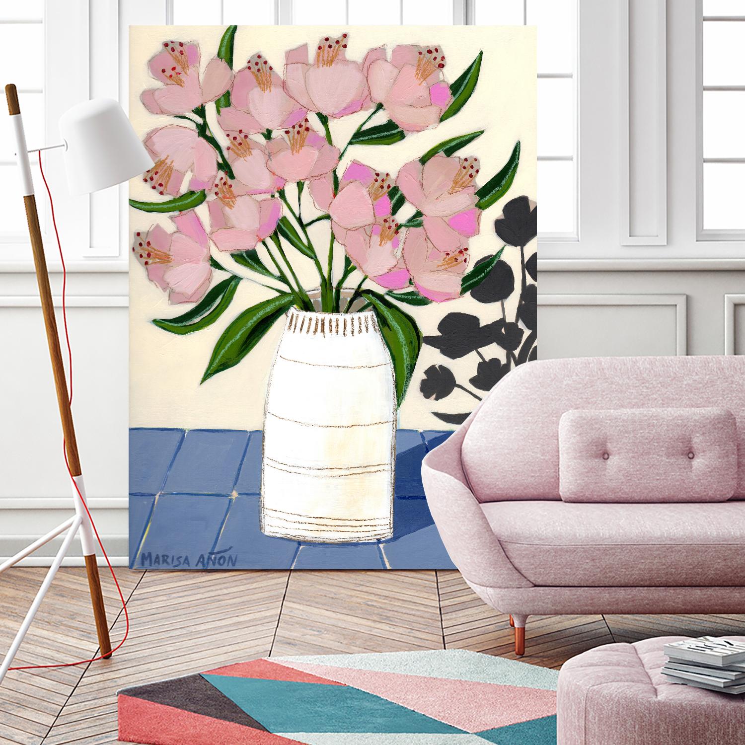 Spring Florals 5 by Marisa Anon on GIANT ART - pink,yellow floral,still life