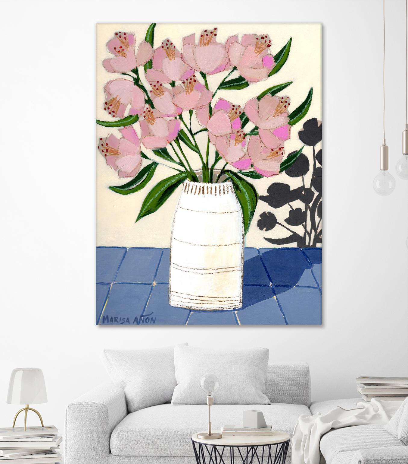Spring Florals 5 by Marisa Anon on GIANT ART - pink,yellow floral,still life