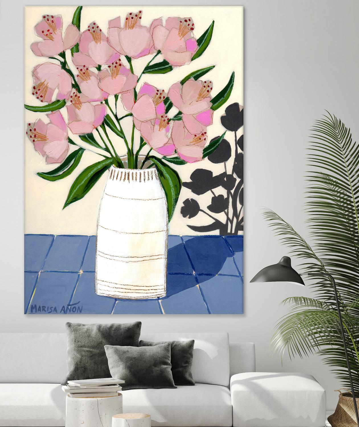 Spring Florals 5 by Marisa Anon on GIANT ART - pink,yellow floral,still life