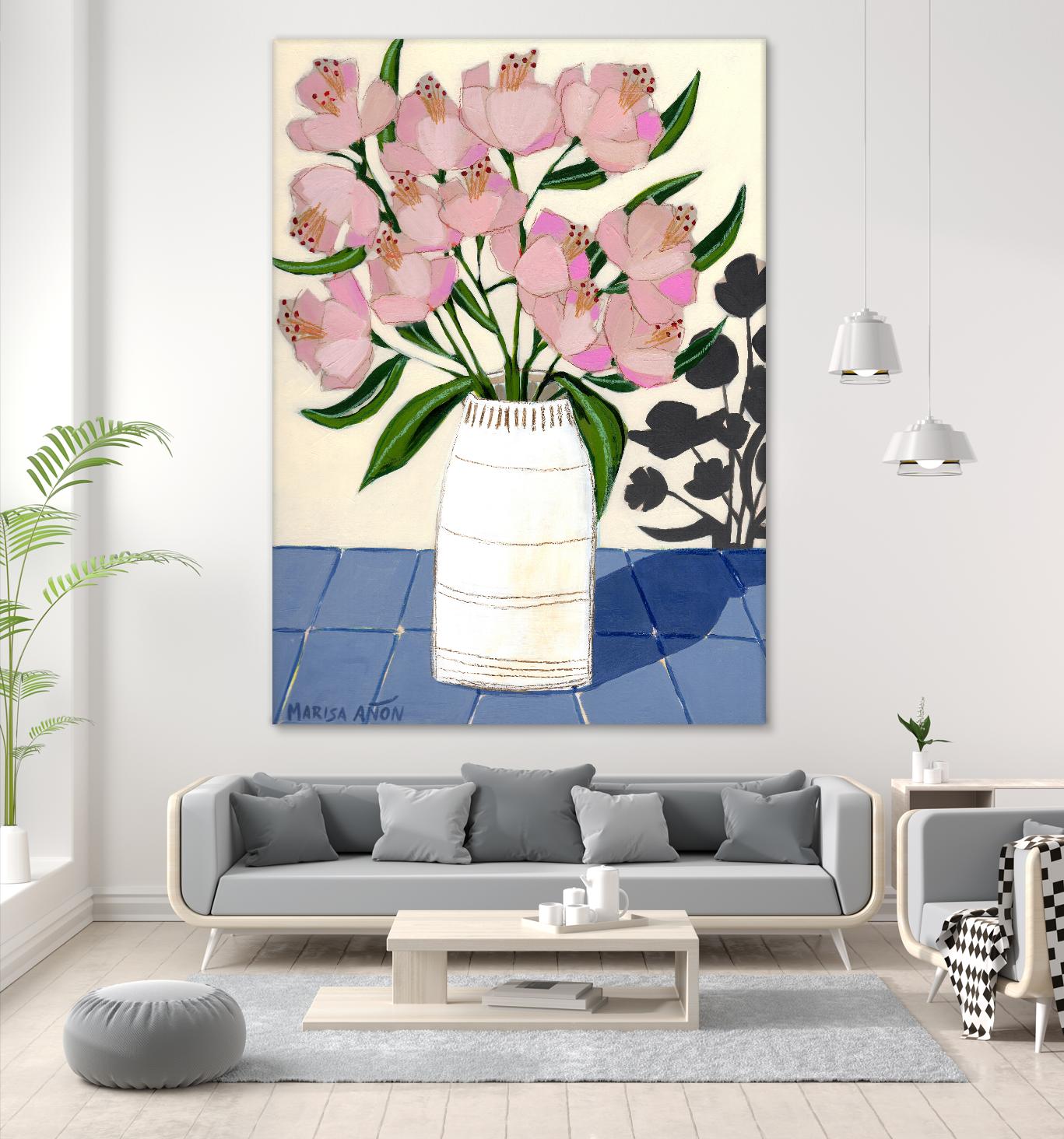 Spring Florals 5 by Marisa Anon on GIANT ART - pink,yellow floral,still life
