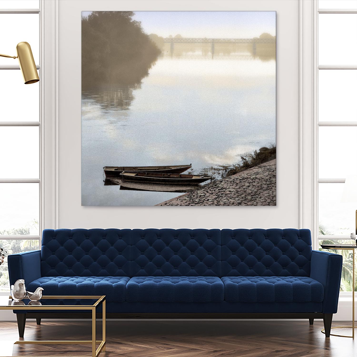 Boats on the Seine #2 by Alan Blaustein on GIANT ART - multicolor photography; landscapes