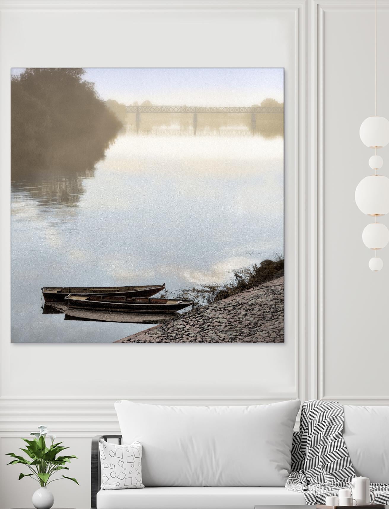 Boats on the Seine #2 by Alan Blaustein on GIANT ART - multicolor photography; landscapes