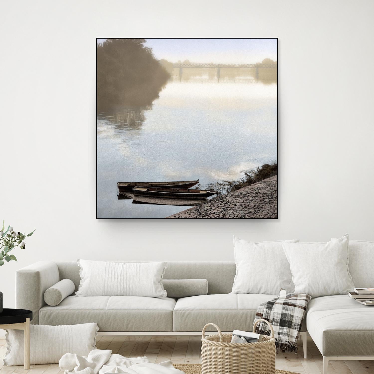 Boats on the Seine #2 by Alan Blaustein on GIANT ART - multicolor photography; landscapes