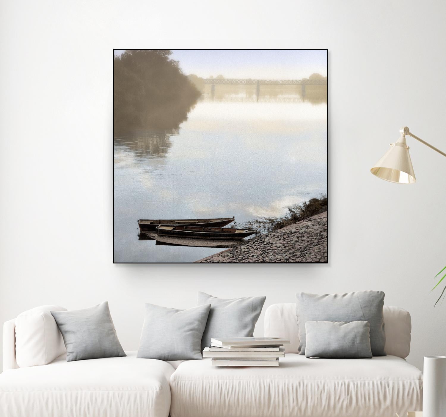 Boats on the Seine #2 by Alan Blaustein on GIANT ART - multicolor photography; landscapes