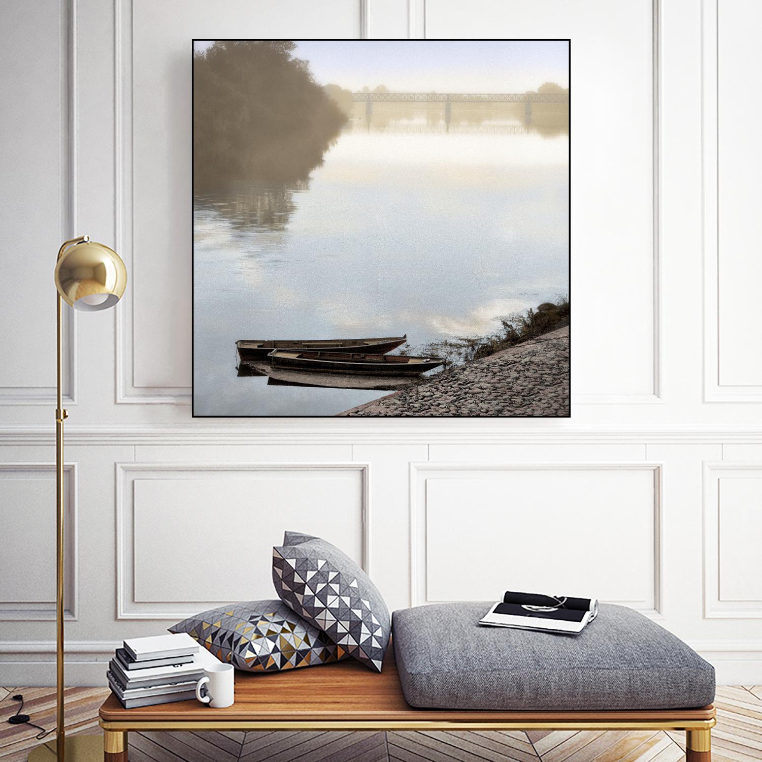 Boats on the Seine #2 by Alan Blaustein on GIANT ART - multicolor photography; landscapes