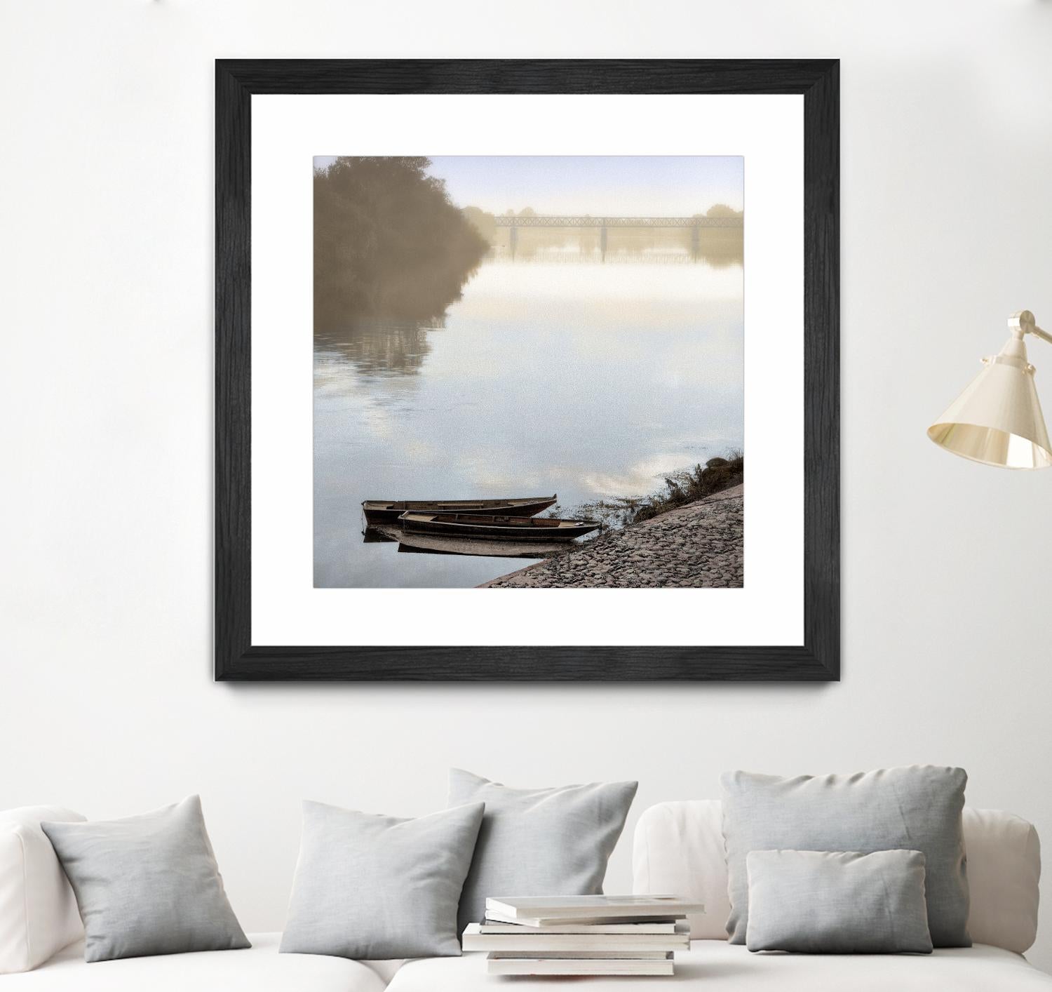 Boats on the Seine #2 by Alan Blaustein on GIANT ART - multicolor photography; landscapes