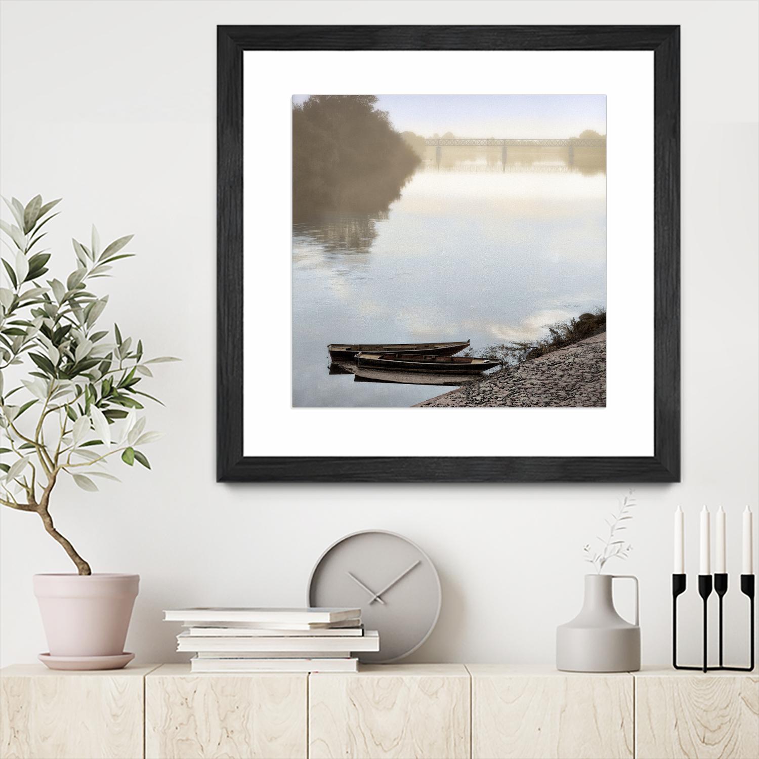 Boats on the Seine #2 by Alan Blaustein on GIANT ART - multicolor photography; landscapes
