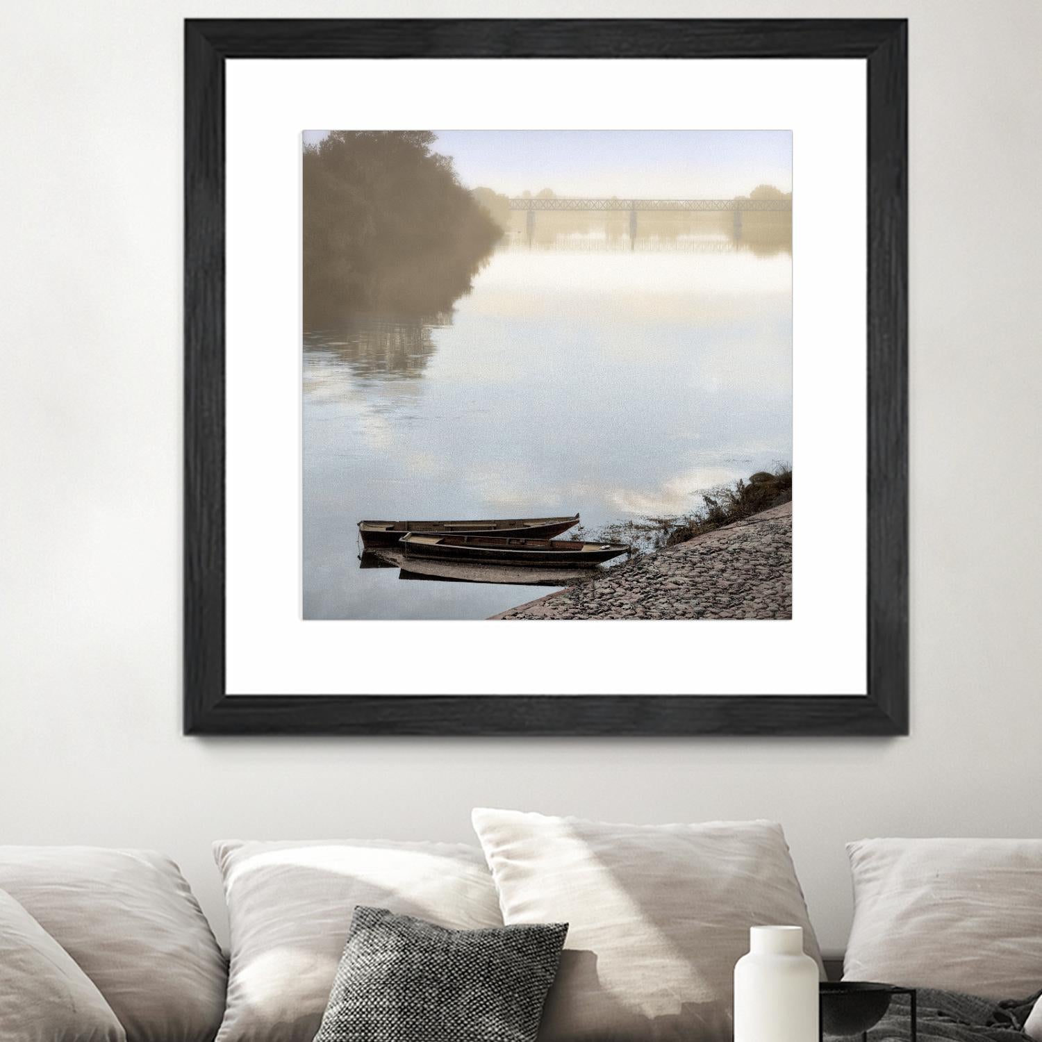 Boats on the Seine #2 by Alan Blaustein on GIANT ART - multicolor photography; landscapes