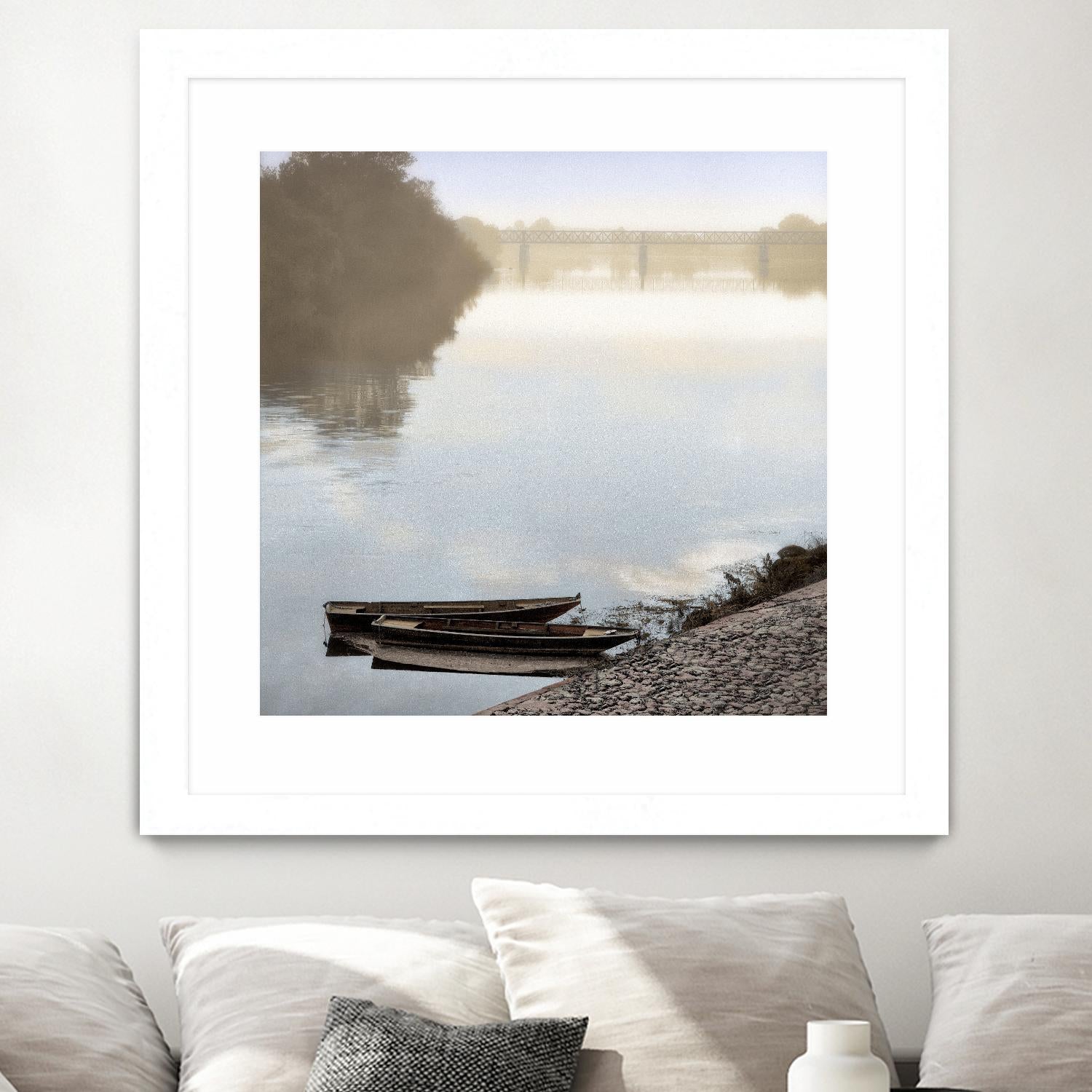 Boats on the Seine #2 by Alan Blaustein on GIANT ART - multicolor photography; landscapes