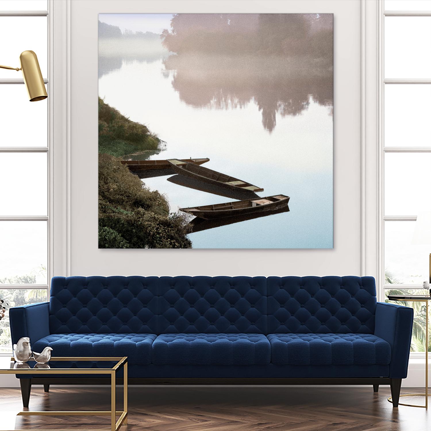 Boats on the Seine #1 by Alan Blaustein on GIANT ART - multicolor photography; landscapes