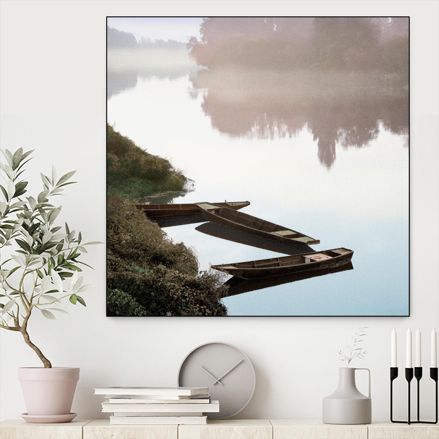 Boats on the Seine #1 by Alan Blaustein on GIANT ART - multicolor photography; landscapes