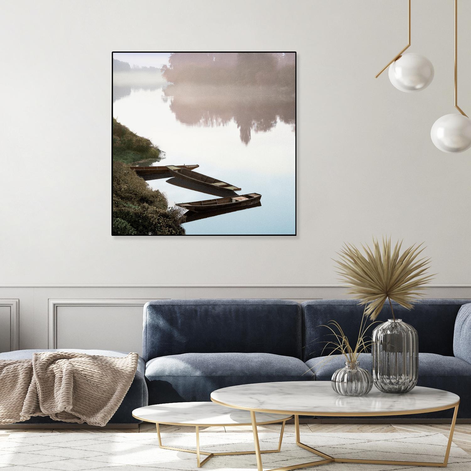 Boats on the Seine #1 by Alan Blaustein on GIANT ART - multicolor photography; landscapes