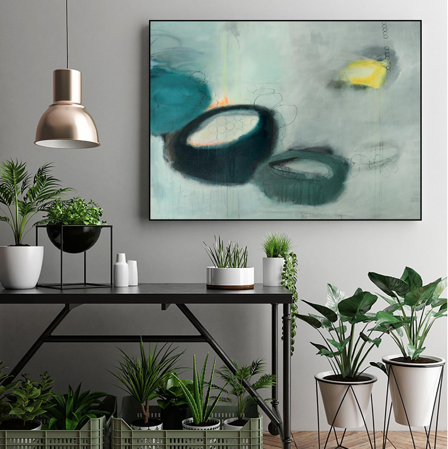Emptiness by Sidsel Brix on GIANT ART - green,yellow abstracts, contemporary