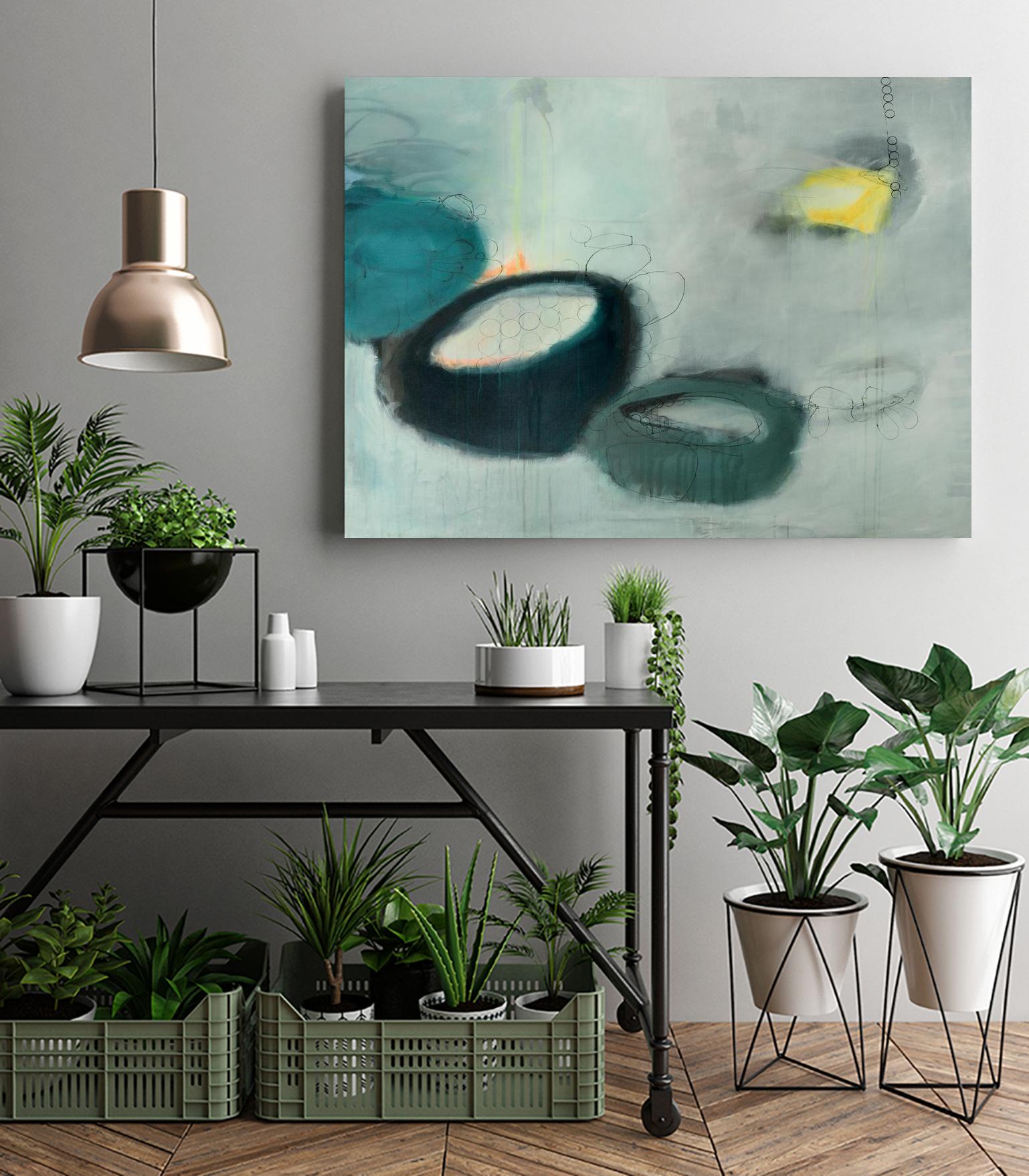 Emptiness by Sidsel Brix on GIANT ART - green,yellow abstracts, contemporary