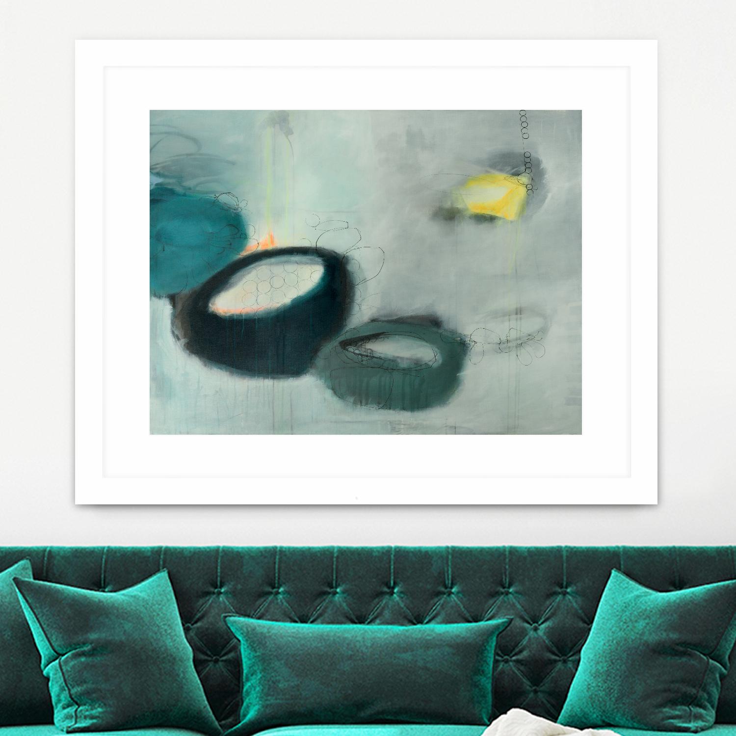 Emptiness by Sidsel Brix on GIANT ART - green,yellow abstracts, contemporary