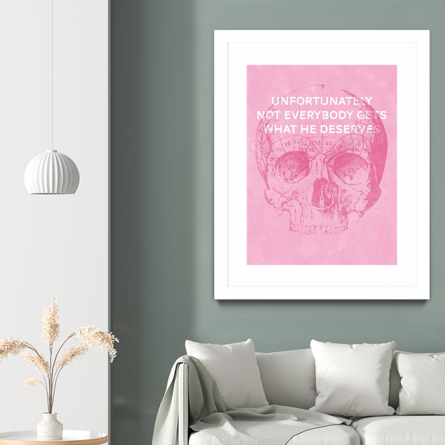 Unfortunately Not Everybody Gets What He Deserves by Hannes Beer on GIANT ART - pink inspirational, urban/pop surrealism, design/type, illustration, typography