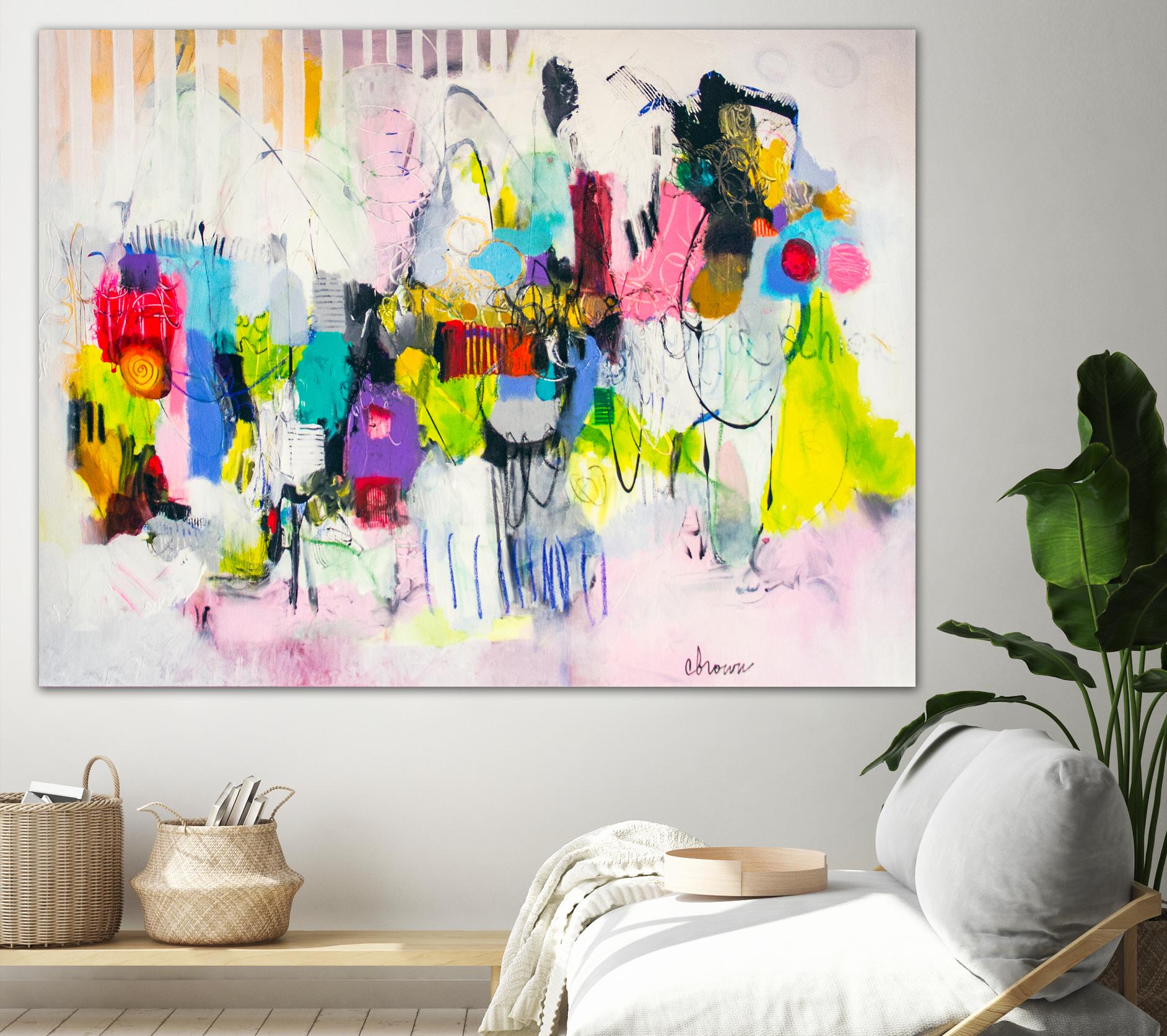 Lost in Oklahoma by Cynthia Anne Brown on GIANT ART - pink,yellow abstracts, contemporary