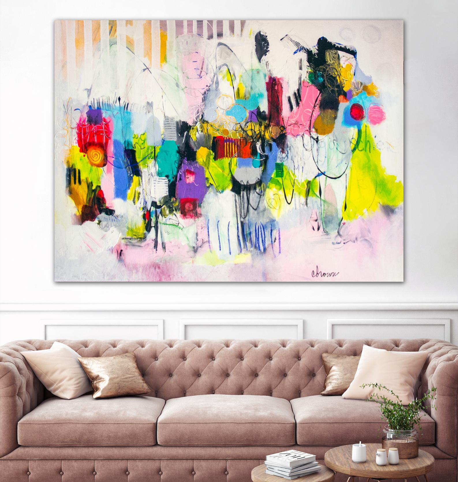 Lost in Oklahoma by Cynthia Anne Brown on GIANT ART - pink,yellow abstracts, contemporary