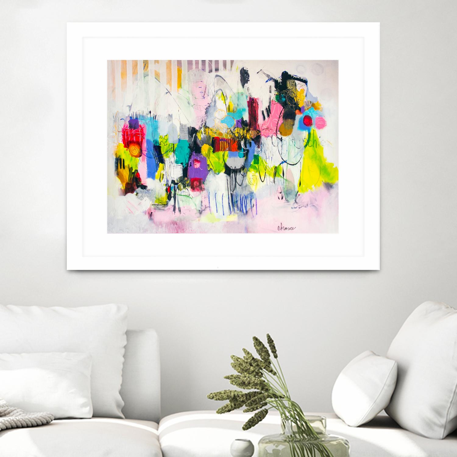 Lost in Oklahoma by Cynthia Anne Brown on GIANT ART - pink,yellow abstracts, contemporary