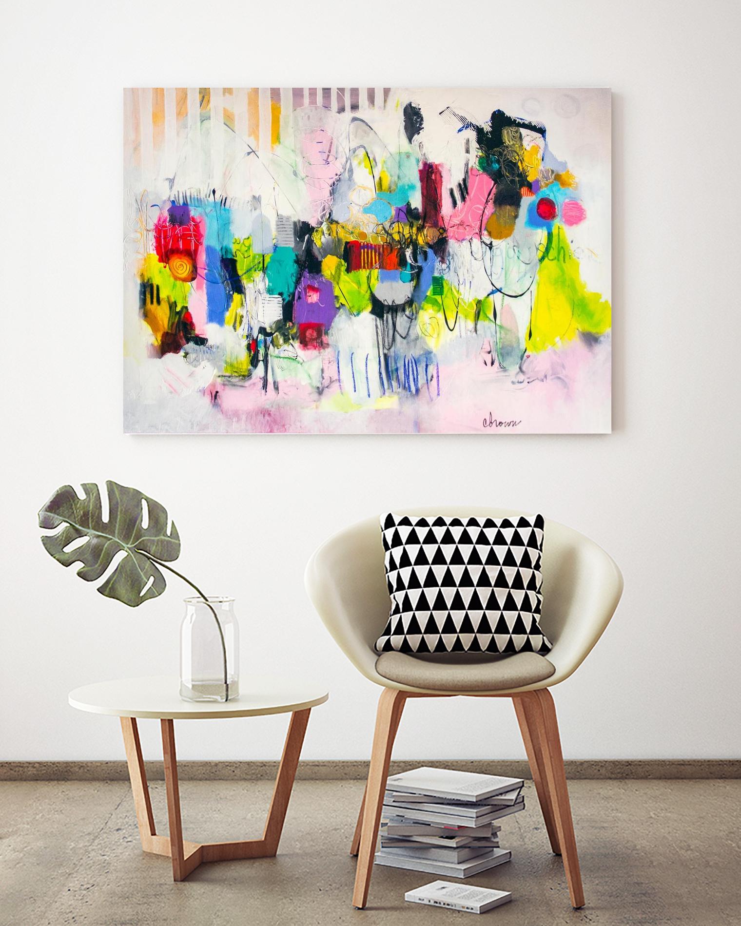Lost in Oklahoma by Cynthia Anne Brown on GIANT ART - pink,yellow abstracts, contemporary