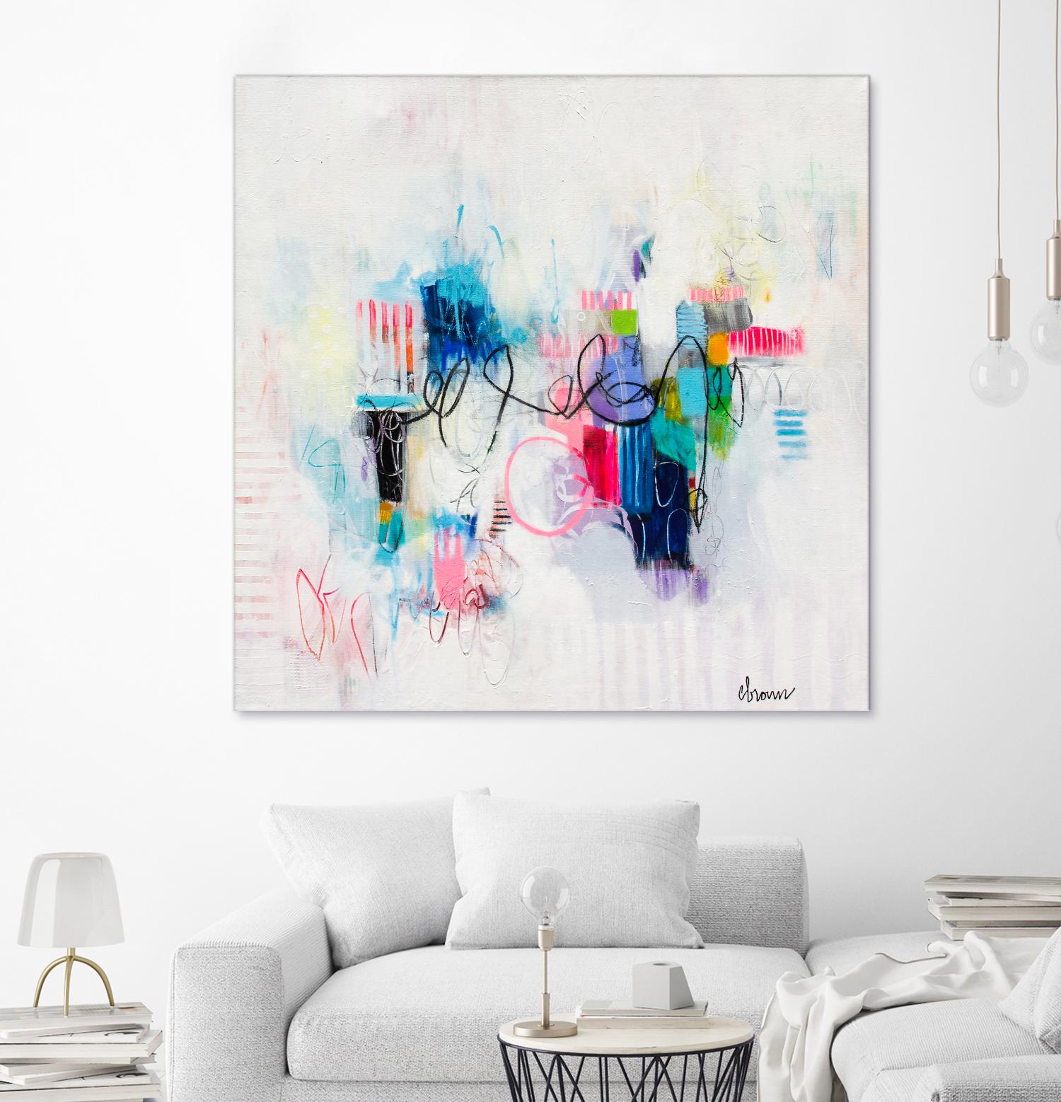 Possibilities of the Heart by Cynthia Anne Brown on GIANT ART - pink,blue abstracts, contemporary