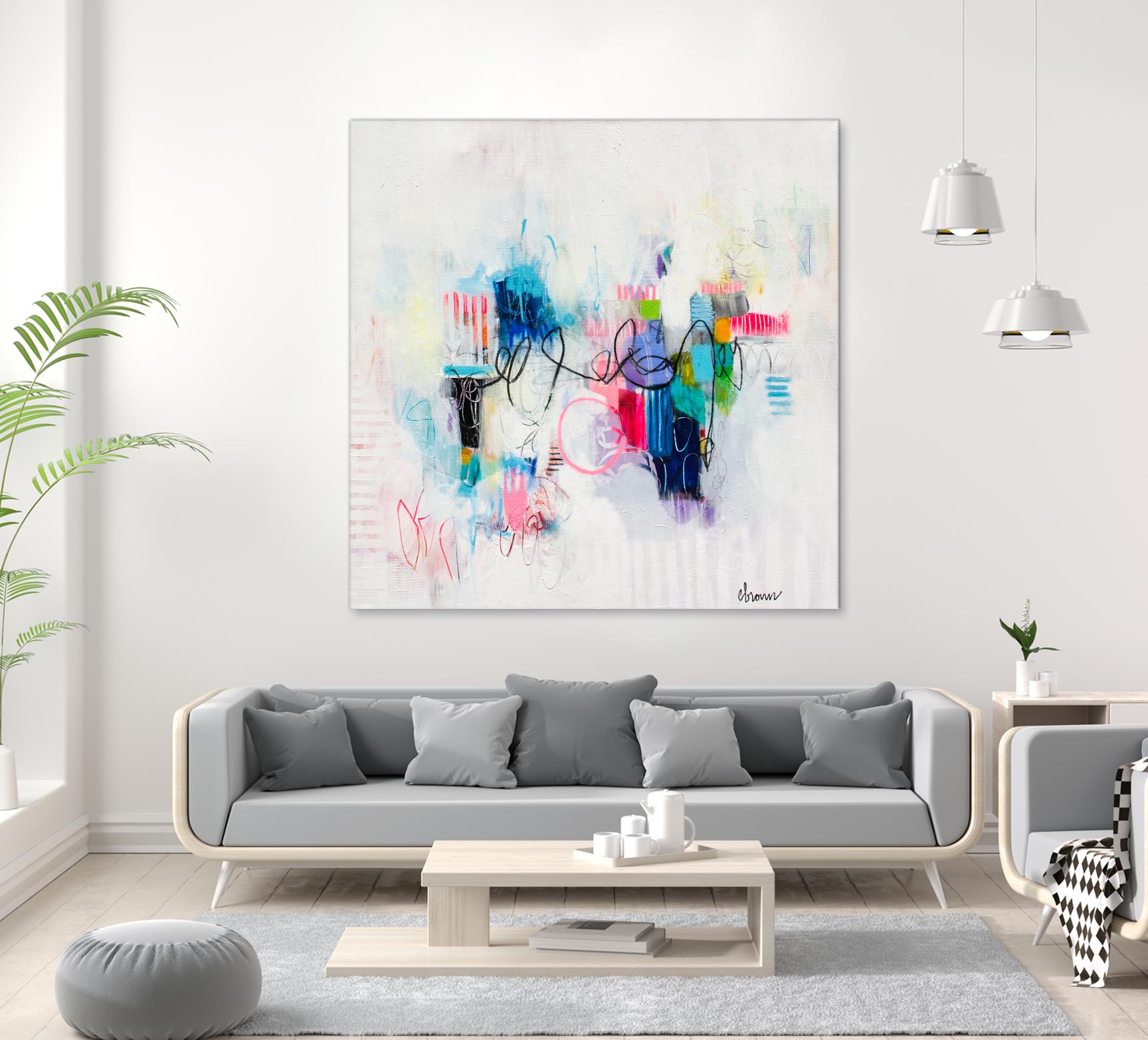 Possibilities of the Heart by Cynthia Anne Brown on GIANT ART - pink,blue abstracts, contemporary