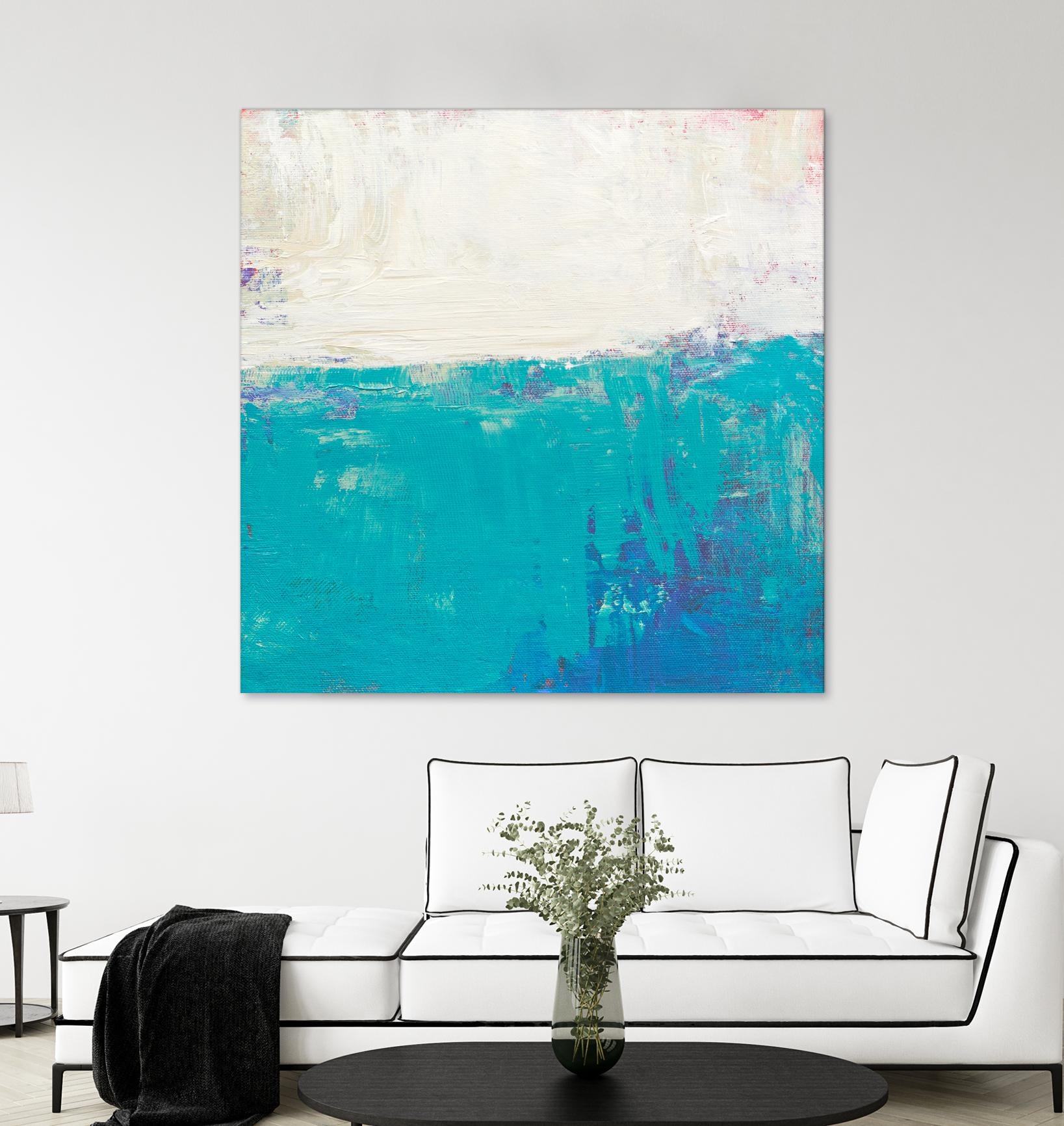 Aqua White by Don Bishop on GIANT ART - white abstract