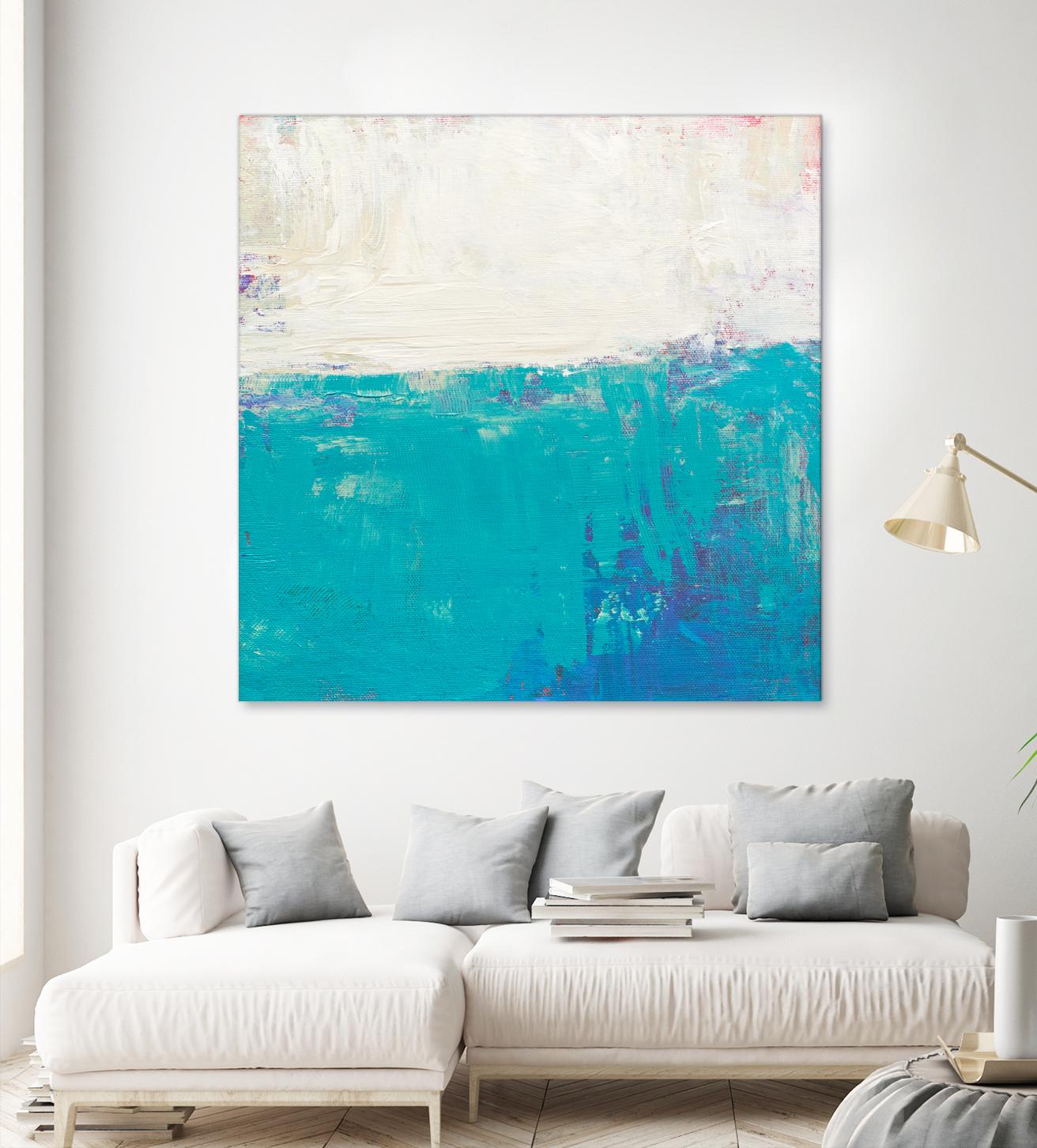 Aqua White by Don Bishop on GIANT ART - white abstract