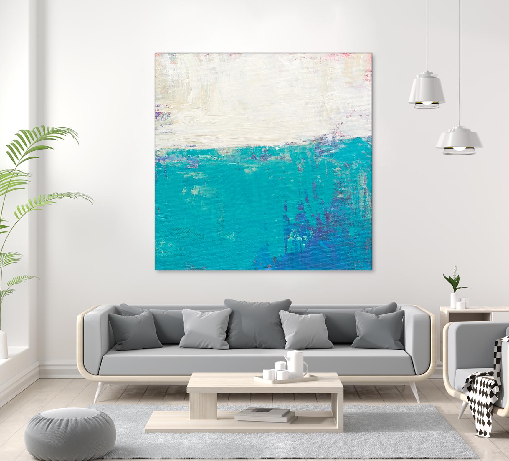Aqua White by Don Bishop on GIANT ART - white abstract