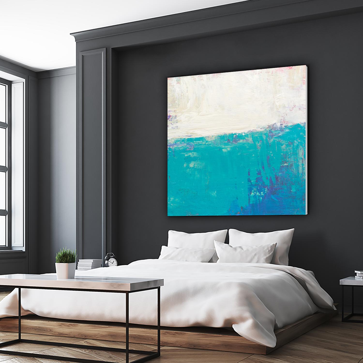 Aqua White by Don Bishop on GIANT ART - white abstract