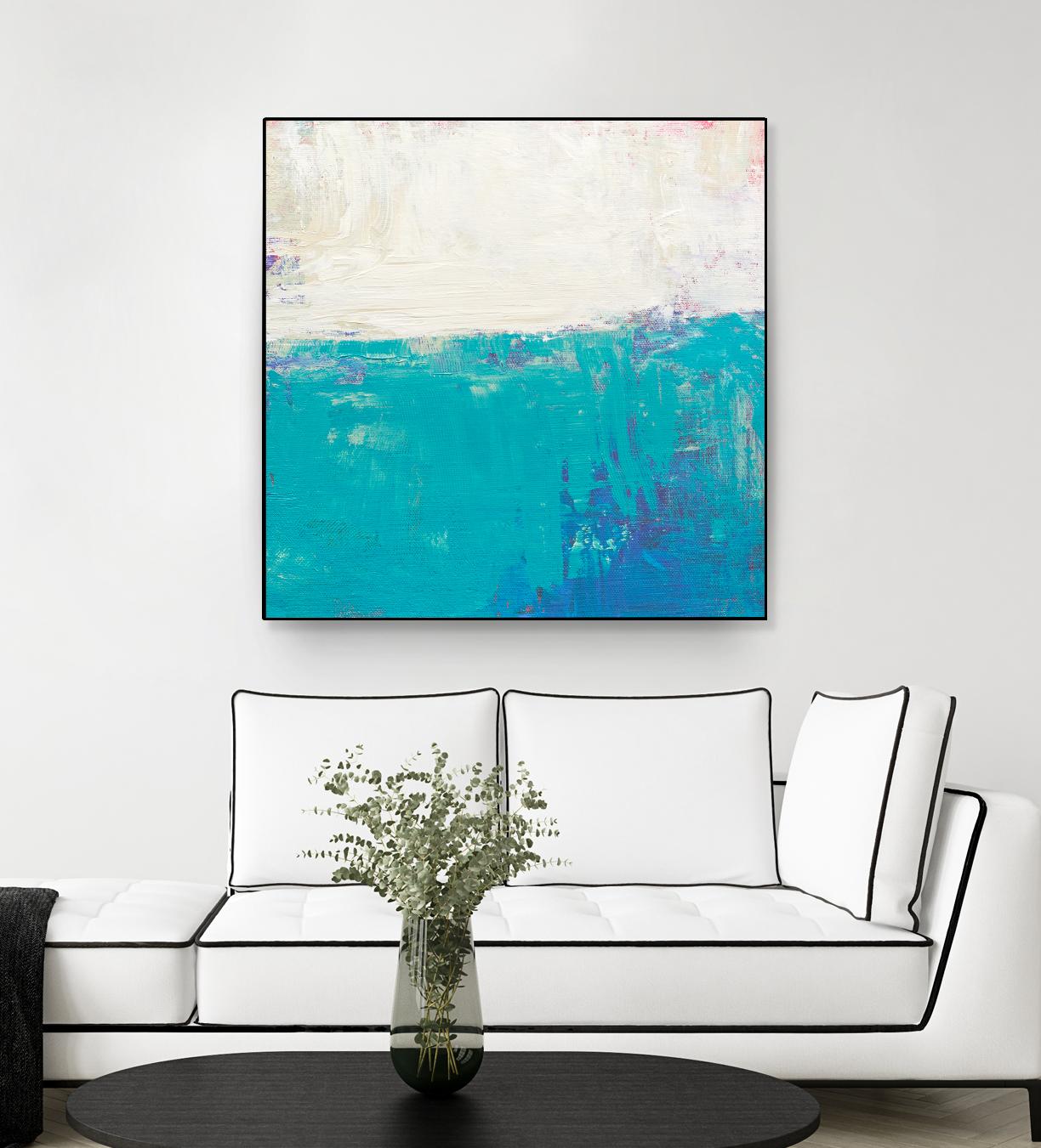 Aqua White by Don Bishop on GIANT ART - white abstract