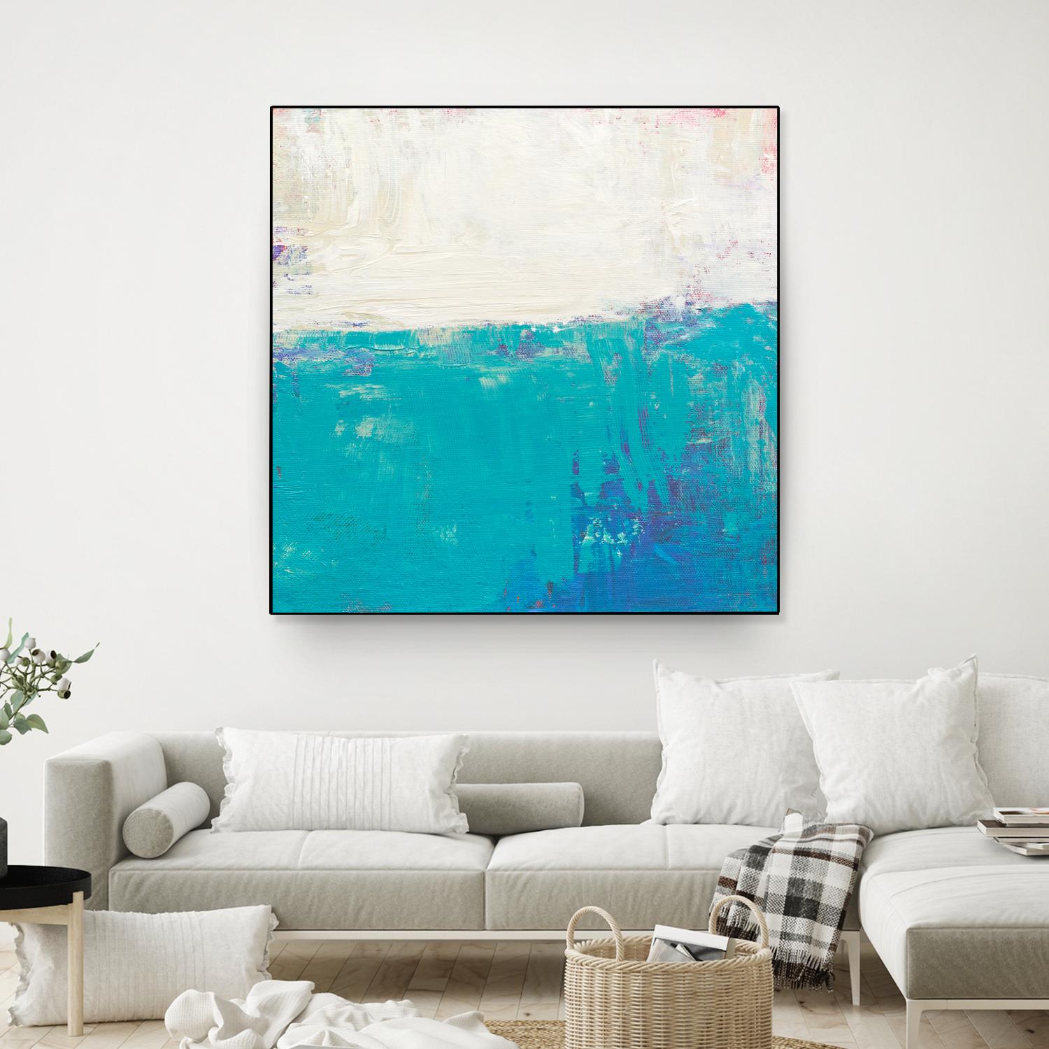 Aqua White by Don Bishop on GIANT ART - white abstract