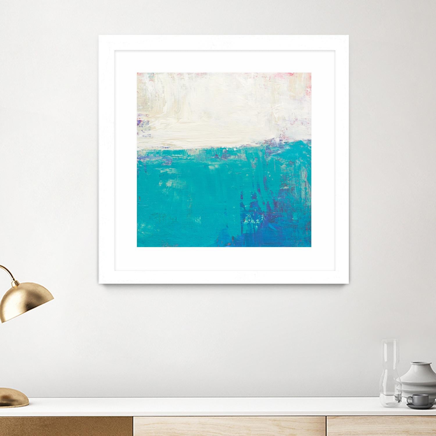 Aqua White by Don Bishop on GIANT ART - white abstract