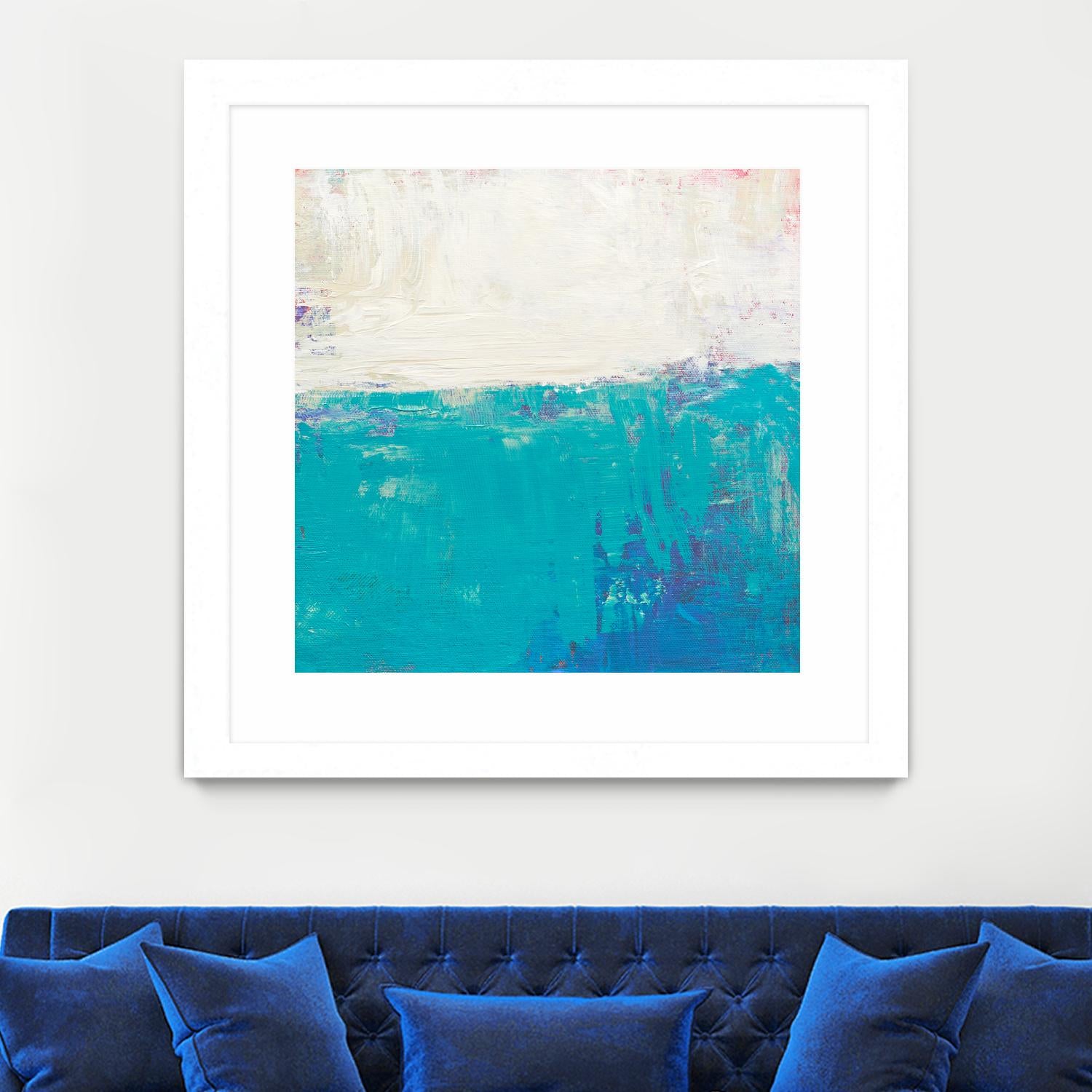 Aqua White by Don Bishop on GIANT ART - white abstract