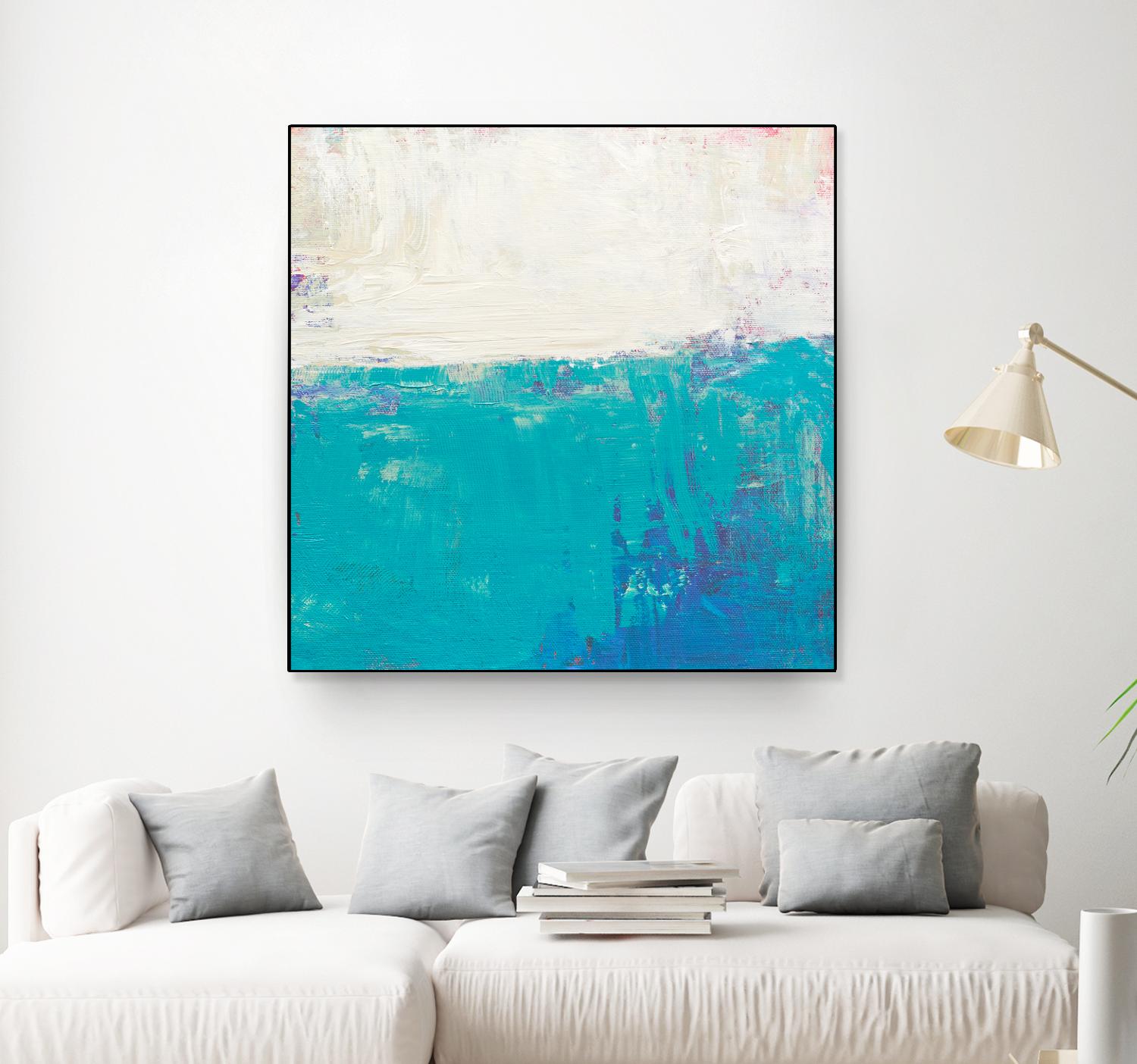 Aqua White by Don Bishop on GIANT ART - white abstract
