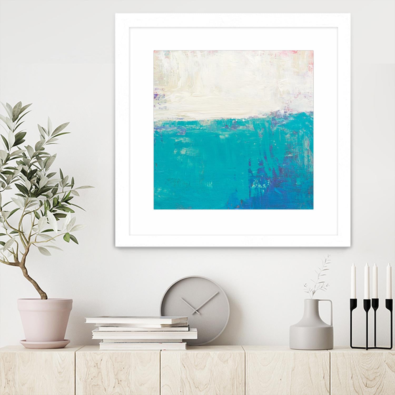 Aqua White by Don Bishop on GIANT ART - white abstract