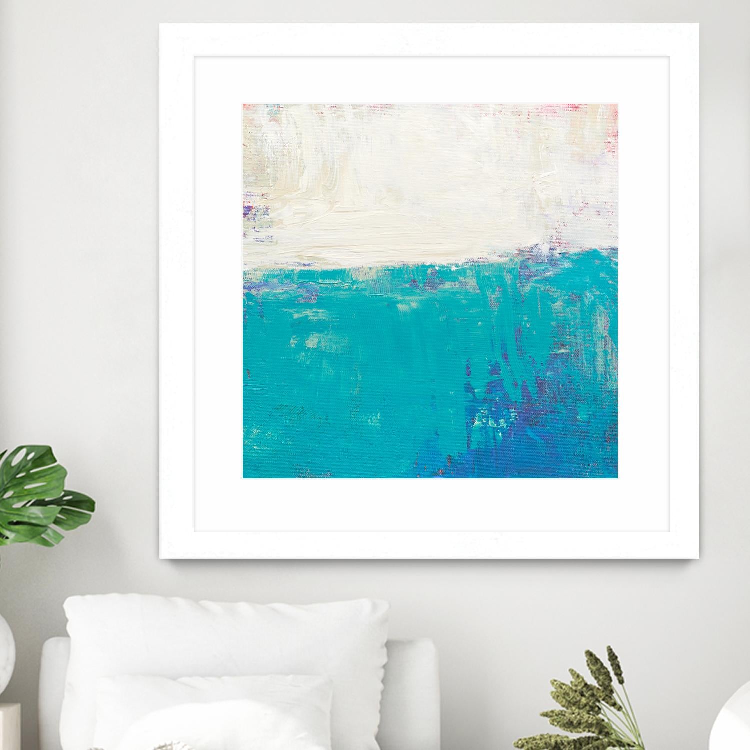 Aqua White by Don Bishop on GIANT ART - white abstract