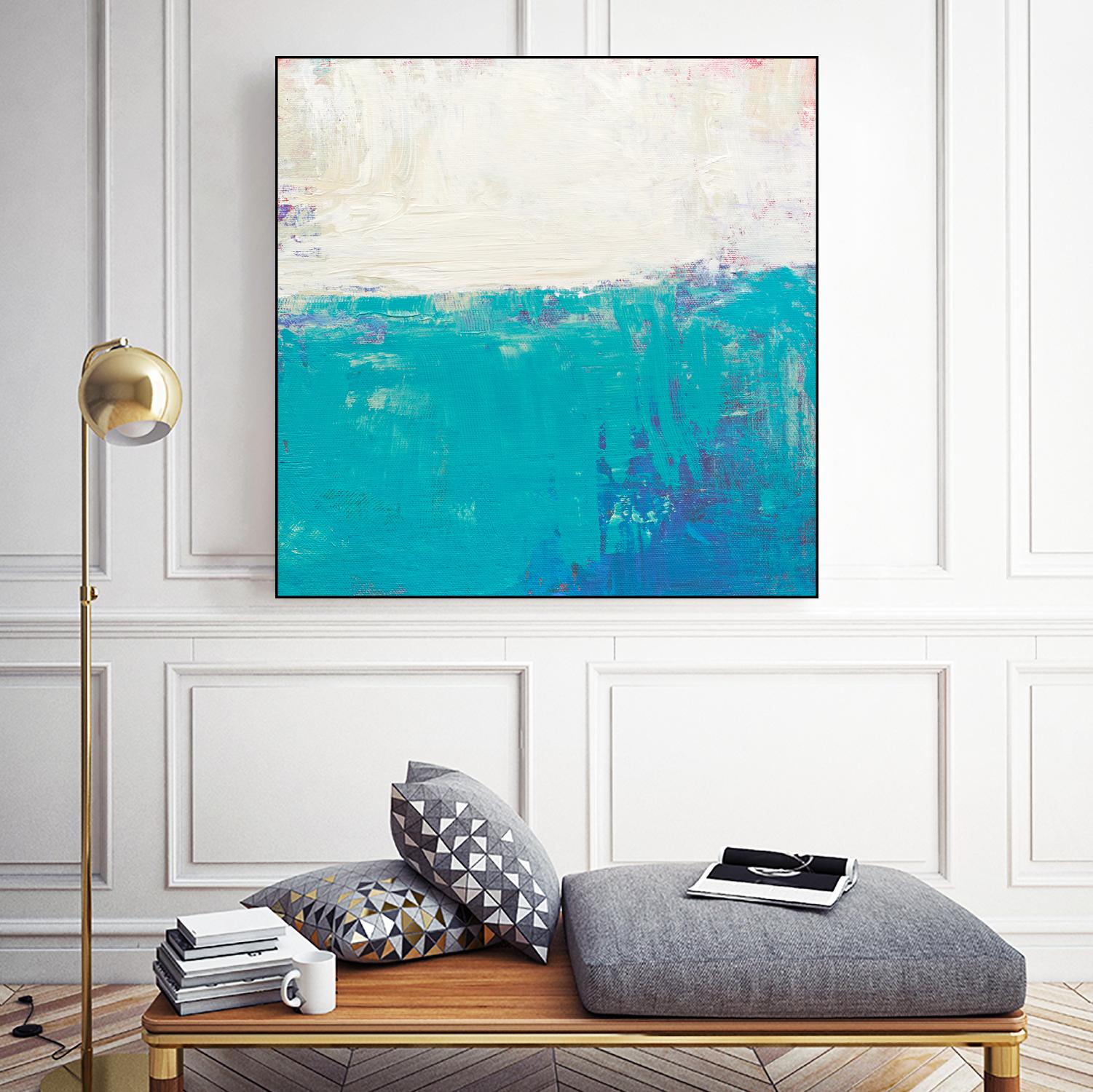 Aqua White by Don Bishop on GIANT ART - white abstract