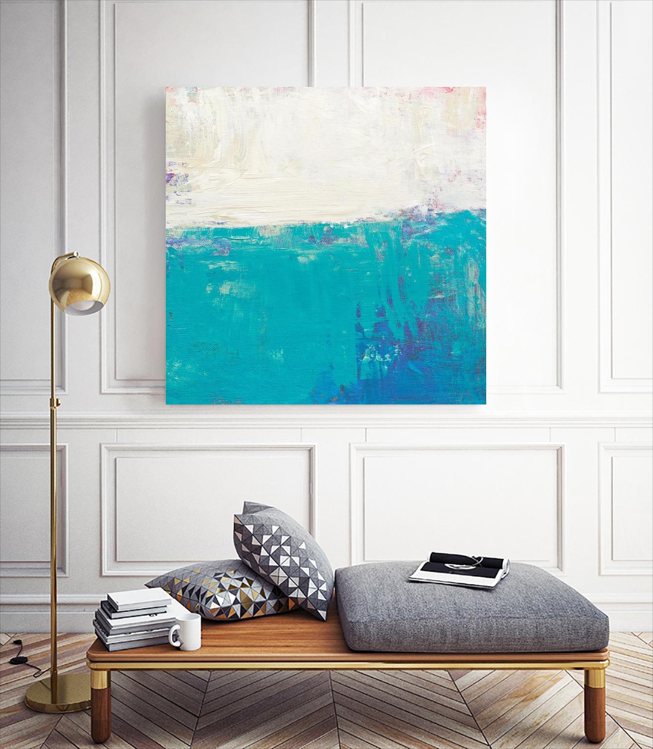 Aqua White by Don Bishop on GIANT ART - white abstract