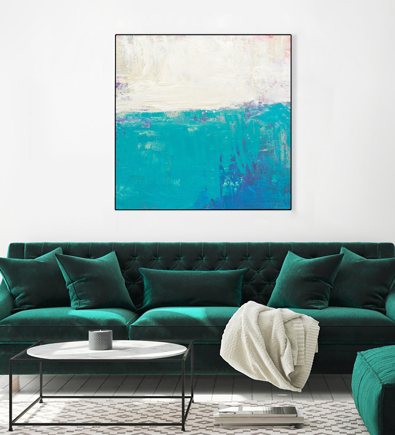Aqua White by Don Bishop on GIANT ART - white abstract