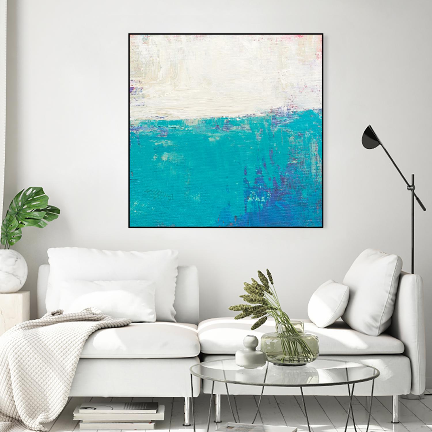 Aqua White by Don Bishop on GIANT ART - white abstract