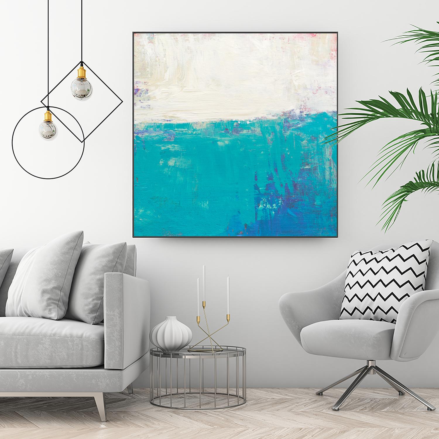 Aqua White by Don Bishop on GIANT ART - white abstract