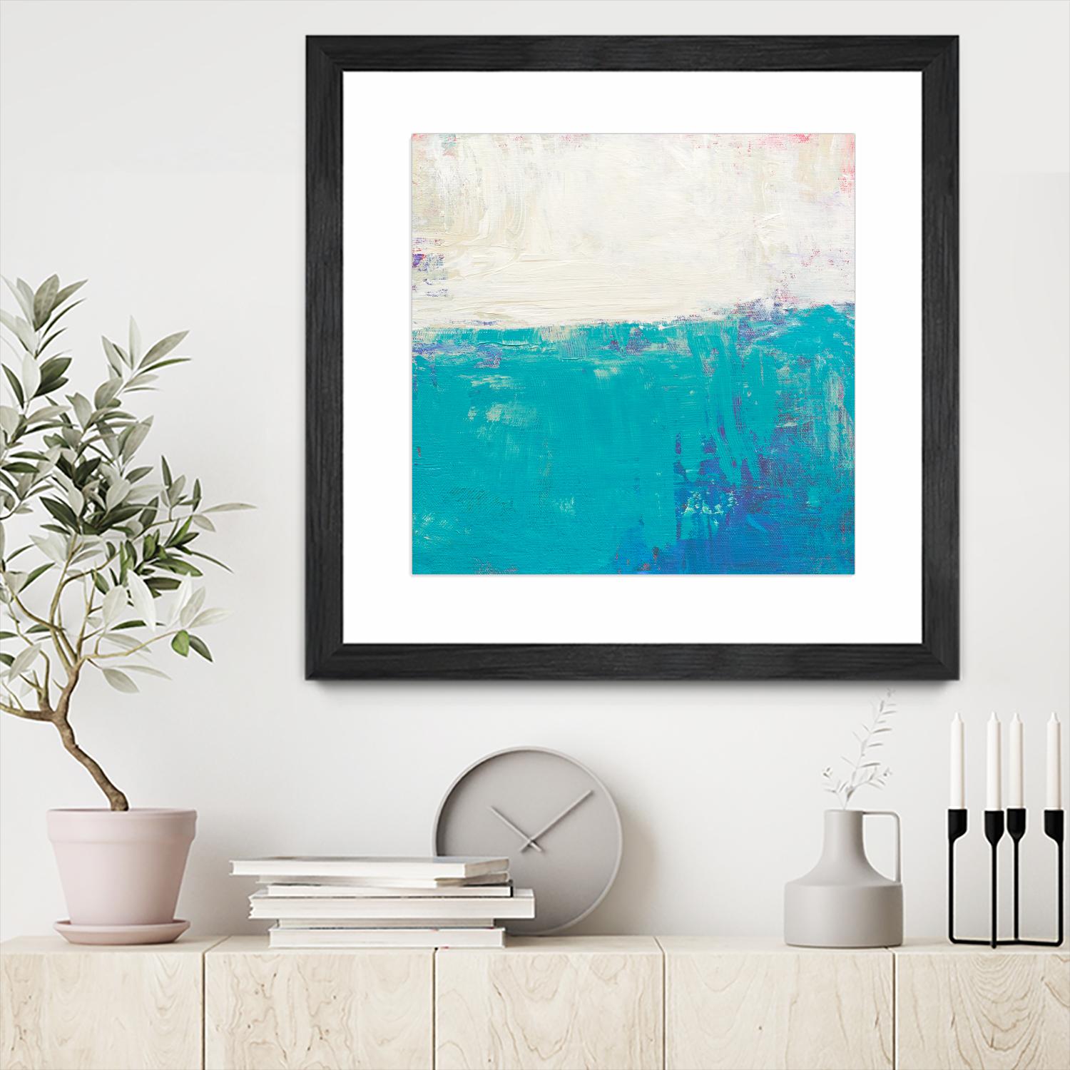 Aqua White by Don Bishop on GIANT ART - white abstract