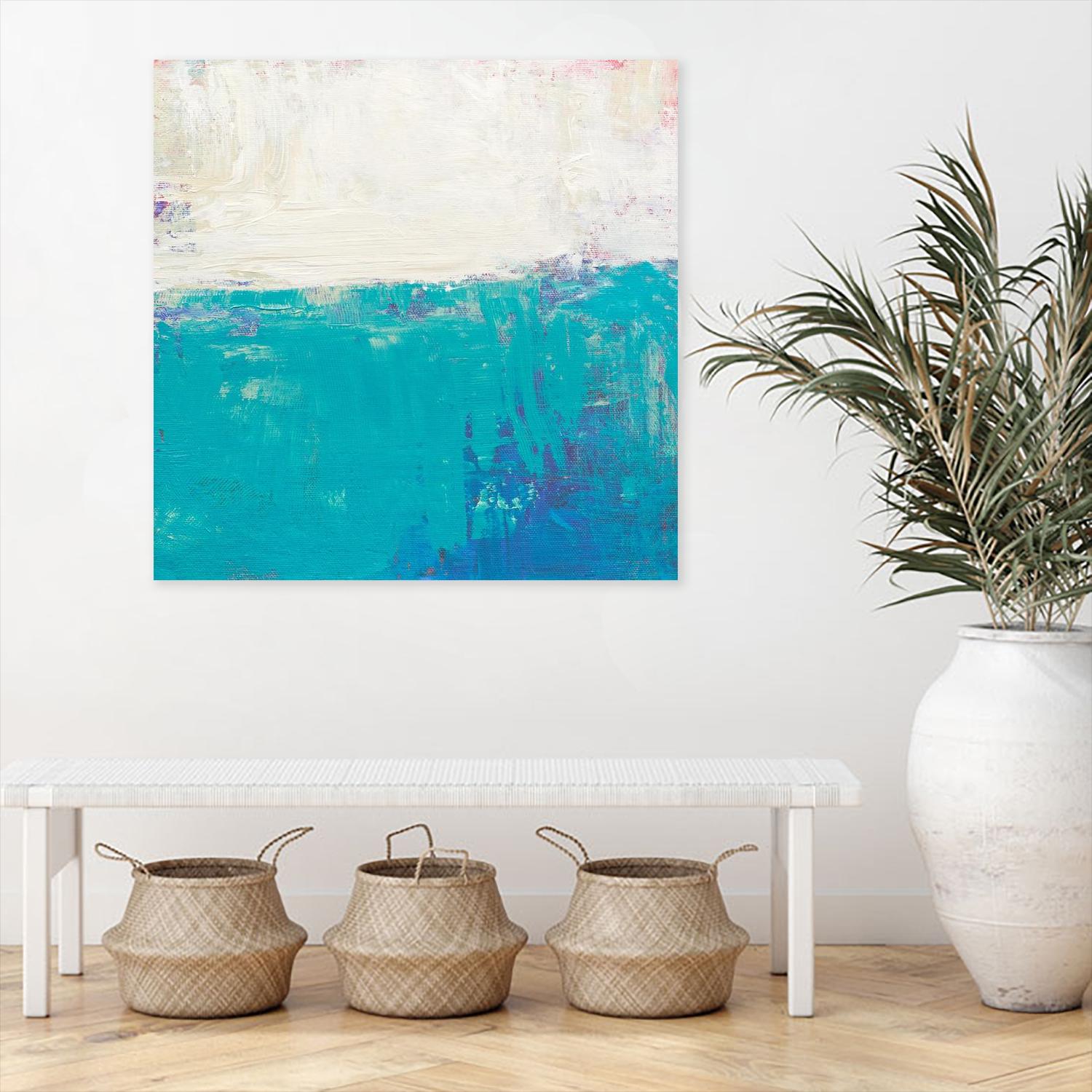 Aqua White by Don Bishop on GIANT ART - white abstract