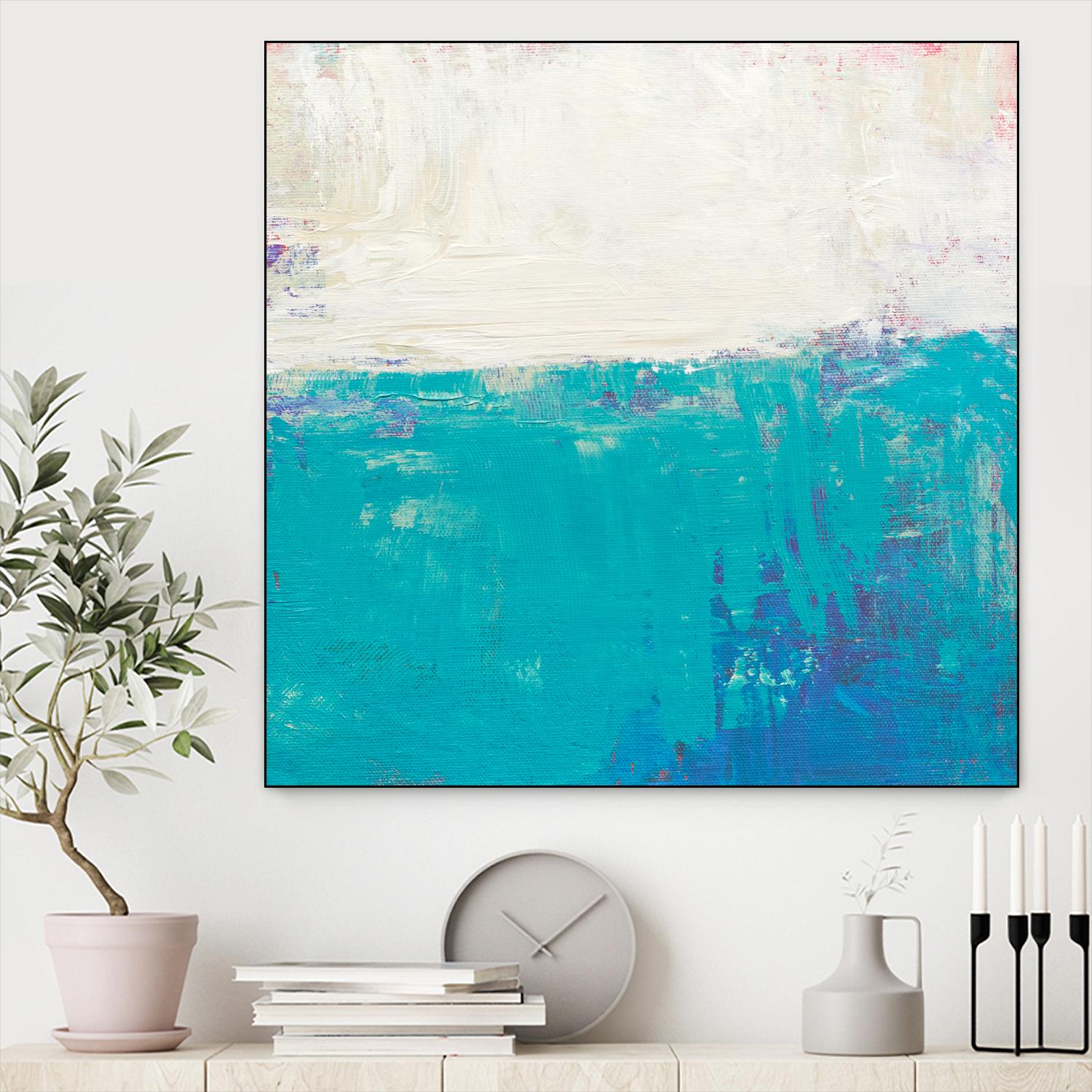 Aqua White by Don Bishop on GIANT ART - white abstract