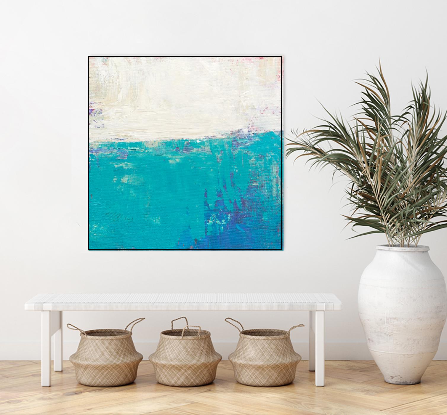 Aqua White by Don Bishop on GIANT ART - white abstract
