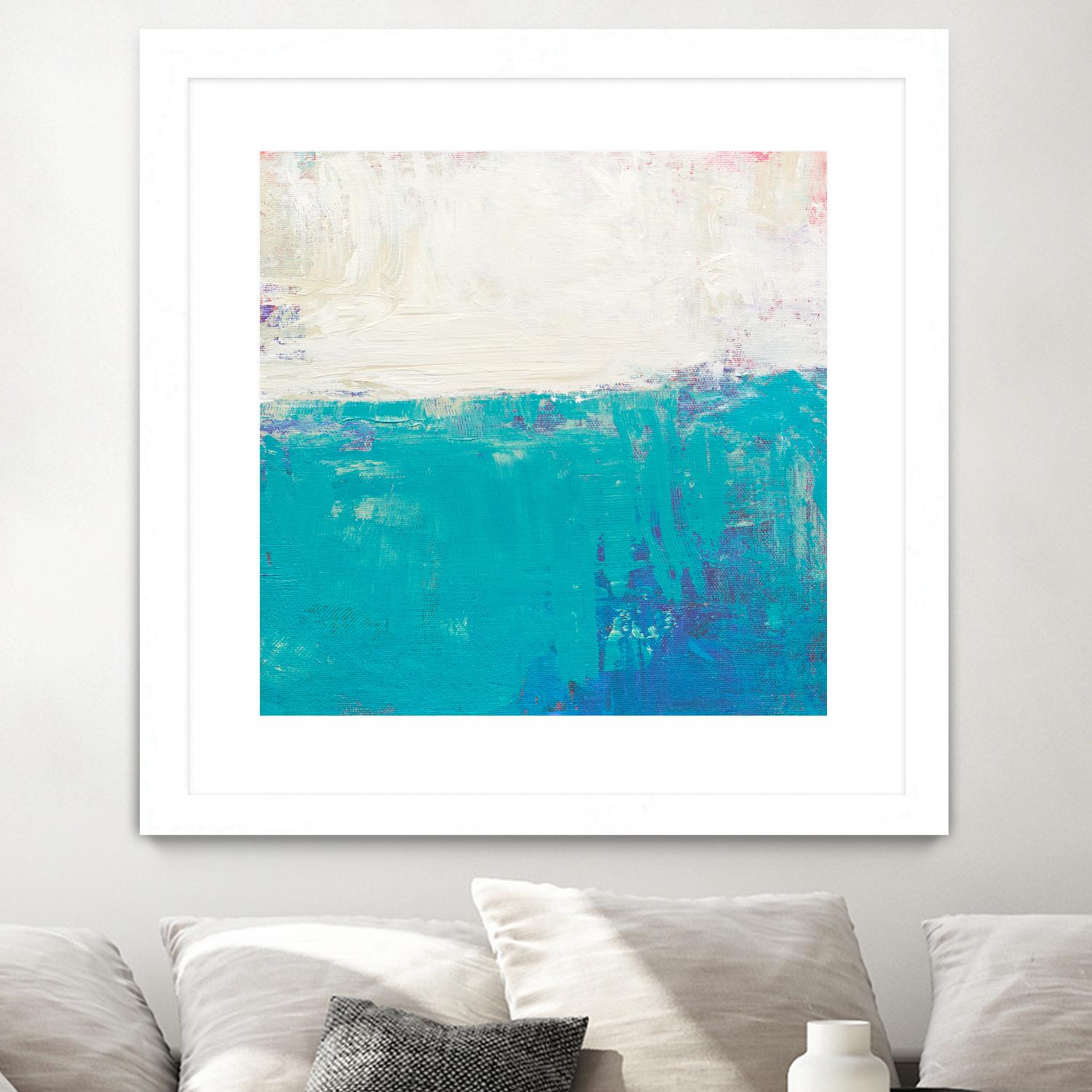 Aqua White by Don Bishop on GIANT ART - white abstract